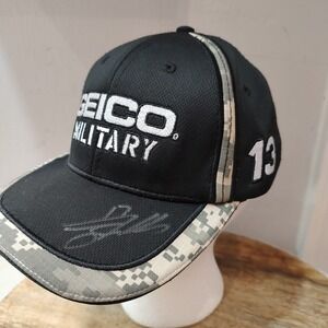 Ty Dillon Autographed NASCAR Hat GEICO Military #13 Germain Racing Signed‎ Camo